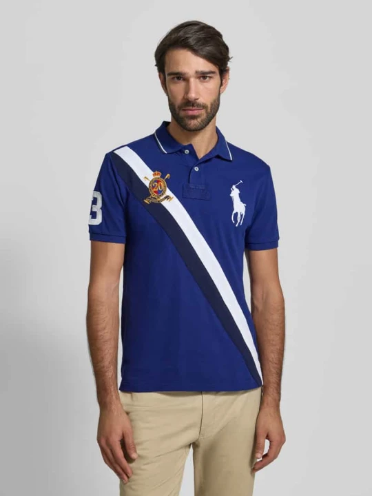 Zdjęcie produktu Koszulka polo z wyhaftowanym logo Polo Ralph Lauren Ciemnoniebieski