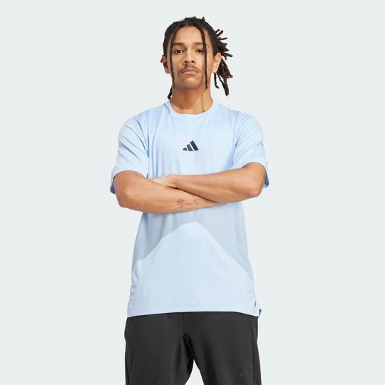 Zdjęcie produktu Koszulka PrimeLift 3-Stripes Adidas Glow Blue