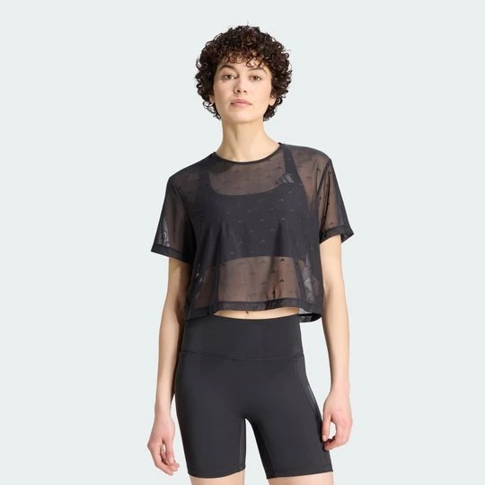 Zdjęcie produktu Koszulka PrimeLift Essentials Workout Boxy Mesh Adidas czarny