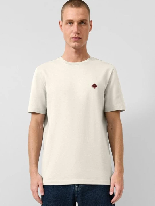 Zdjęcie produktu T-shirt z naszywką z logo QS kremowy