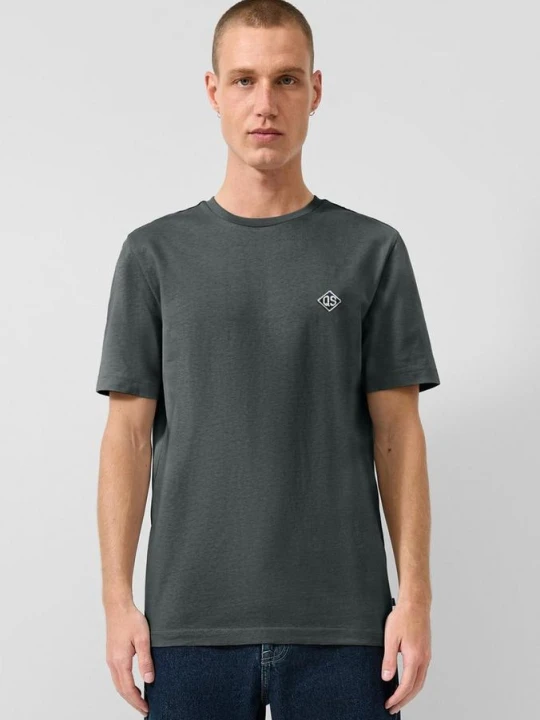 Zdjęcie produktu T-shirt z naszywką z logo QS szary