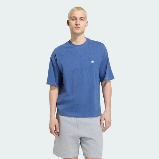 Zdjęcie produktu KOSZULKA REFOIL ESSENTIALS MELANGE LOOSE CROPPED Adidas Crew Blue Mel