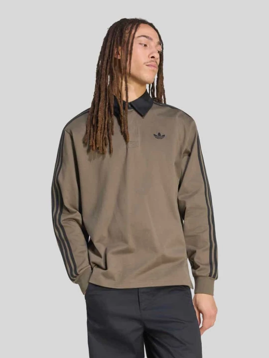 Zdjęcie produktu Koszulka rugby o kroju relaxed fit z czystej bawełny adidas Originals Antracytowy