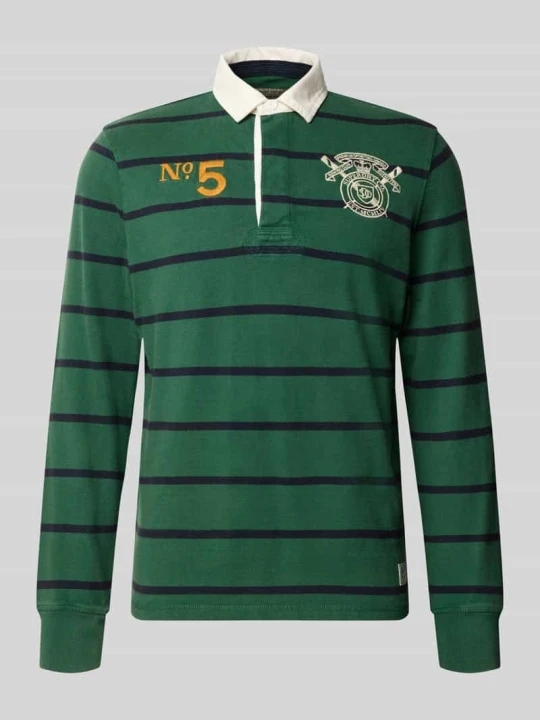 Zdjęcie produktu Koszulka rugby z kołnierzykiem polo w całościowym wzorze Superdry Butelkowy zielony