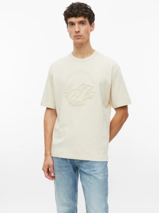 Zdjęcie produktu Modern Fit: T-shirt z grubego dżerseju z aplikacją z frotte s.Oliver beżowy