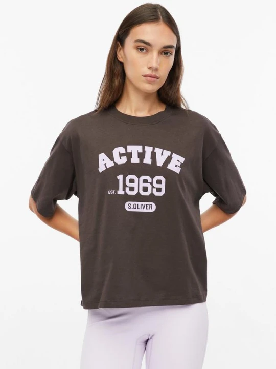 Zdjęcie produktu Sportowy T-shirt Relaxed Fit s.Oliver brązowy
