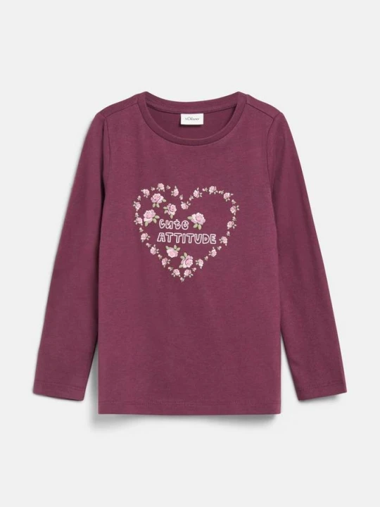 Zdjęcie produktu T-shirt o linii A z nadrukiem s.Oliver czerwony