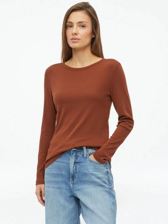 Zdjęcie produktu Bluzka z długim rękawem Slim Fit s.Oliver pomarańczowy