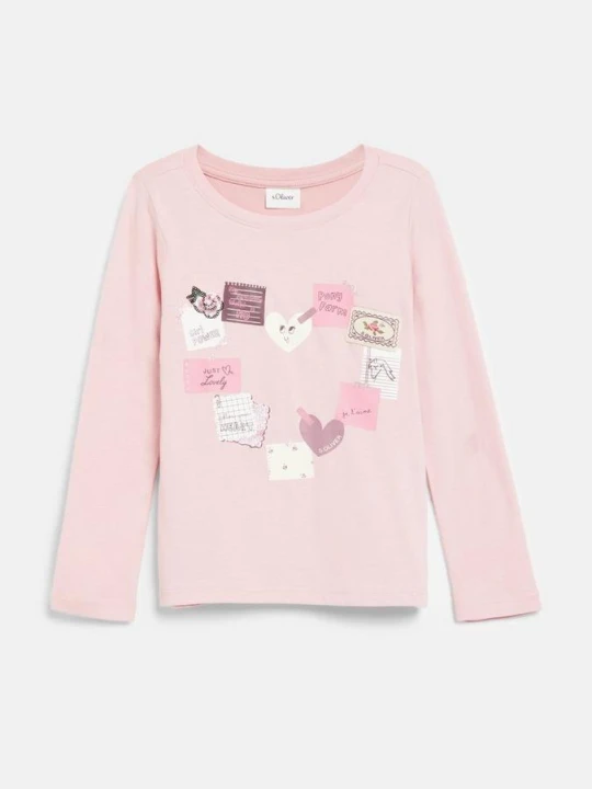 Zdjęcie produktu T-shirt z nadrukiem i cekinami s.Oliver różowy