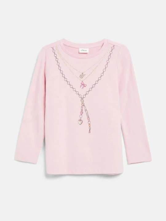 Zdjęcie produktu T-shirt o linii A z nadrukiem s.Oliver różowy
