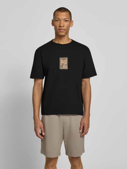Zdjęcie produktu Koszulka T-shirt z czystej bawełny, krój regular fit, model 'DOBUL' Hugo Czarny