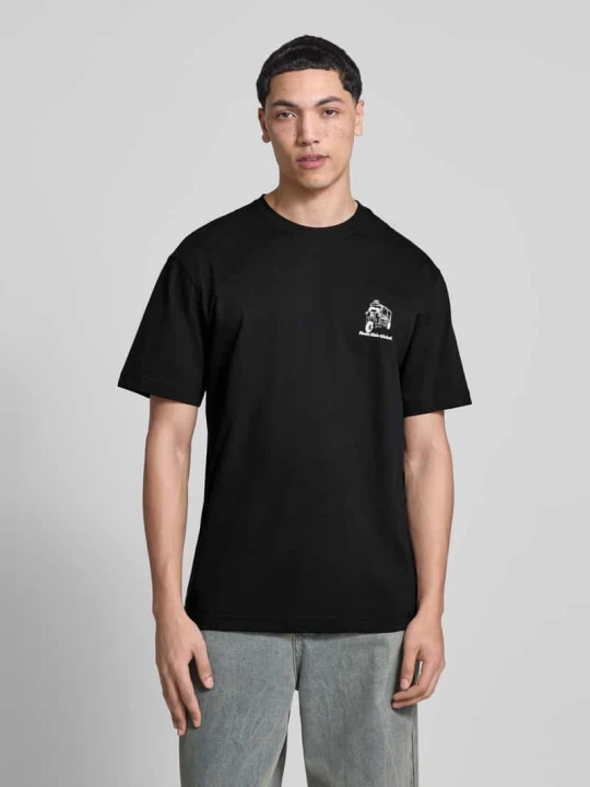 Zdjęcie produktu Koszulka T-shirt z czystej bawełny organicznej o kroju relaxed fit model 'FRED' Only & Sons Czarny