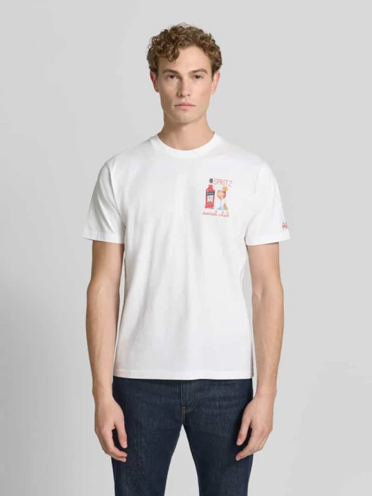 Zdjęcie produktu Koszulka T-shirt z przeszyciami model 'PORTOFINO' MC2 Saint Barth Biały