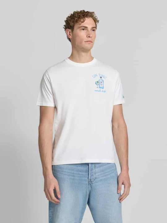 Zdjęcie produktu Koszulka T-shirt z przeszyciami model 'PORTOFINO' MC2 Saint Barth Biały