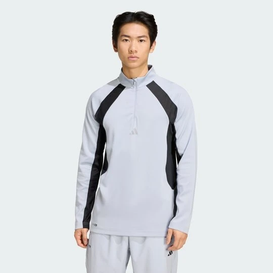 Zdjęcie produktu Koszulka Tech Apparel 1 / 4 Zip Adidas Halo Silver