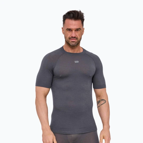Zdjęcie produktu Koszulka termoaktywna męska Brubeck Active Merino graphite Szary