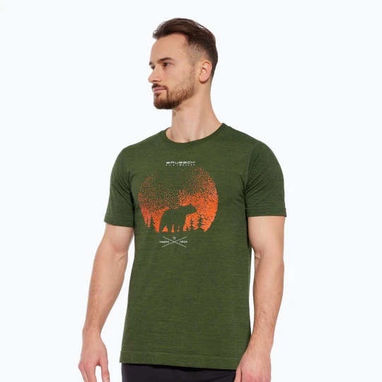 Zdjęcie produktu Koszulka termoaktywna męska Brubeck Outdoor Merino Wool Pro SS dark green / tree