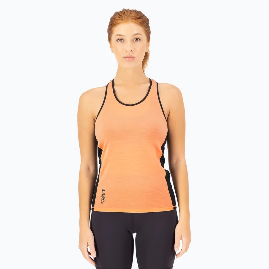 Zdjęcie produktu Koszulka termoaktywna damska Mons Royale Bella Merino Tank punch / black Pomarańczowy