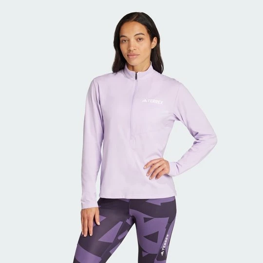 Zdjęcie produktu Koszulka Terrex Multi Climacool 1/2 Zip Long Sleeve Adidas Powder Plum