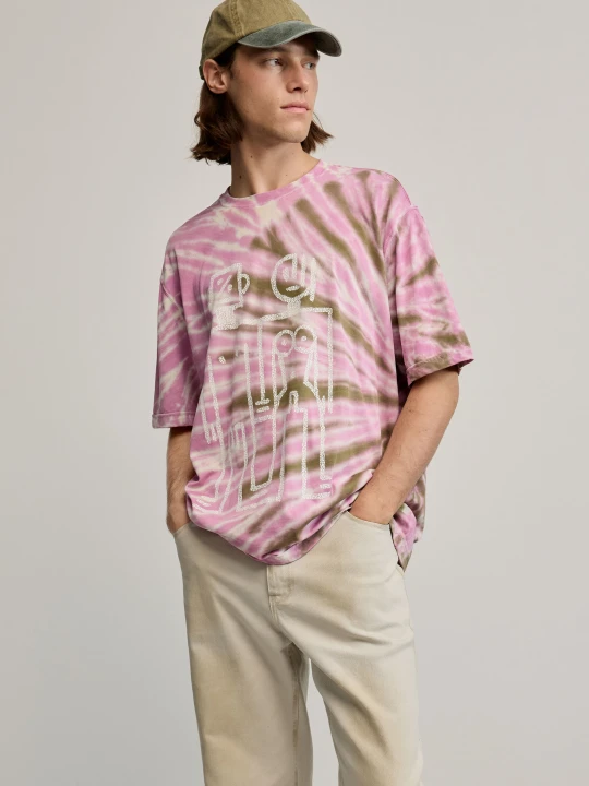 Zdjęcie produktu Koszulka tie dye Desigual pomarańczowy