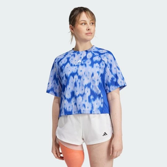 Zdjęcie produktu Koszulka Train Essentials Allover Print Flower Tie-Dye Adidas Semi Lucid Blue