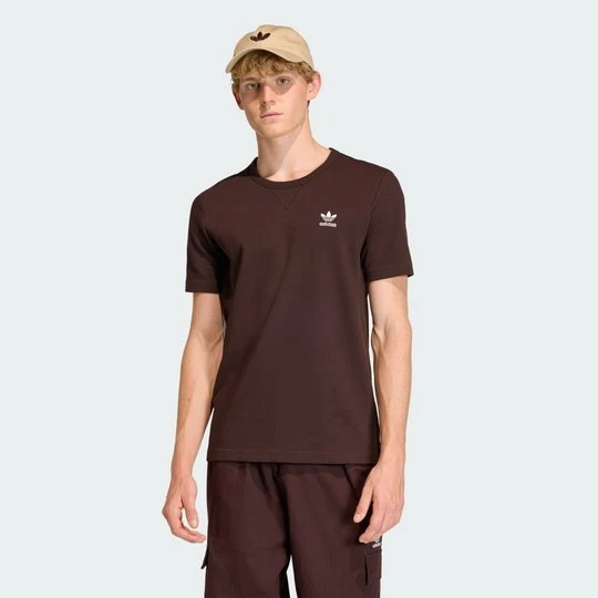 Zdjęcie produktu Koszulka Trefoil Essentials Waffle Adidas Aurora Coffee