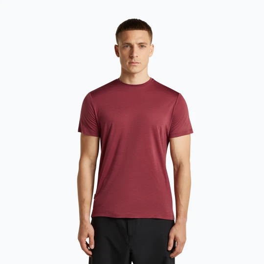Zdjęcie produktu Koszulka trekkingowa męska icebreaker Merino 125 Cool-Lite Sphere III port Bordowy
