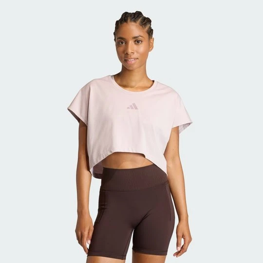 Zdjęcie produktu Koszulka treningowa bez rękawów o geometrycznym kształcie i skróconym fasonie z 3 paskami PrimeLift Adidas Ice Purple
