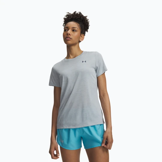 Zdjęcie produktu Koszulka treningowa damska Under Armour Tech Twist blue fog / downpour gray