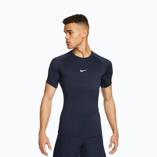 Zdjęcie produktu Koszulka treningowa męska Nike Pro Dri-Fit Tight SS Fitness obsidian / white Granatowy