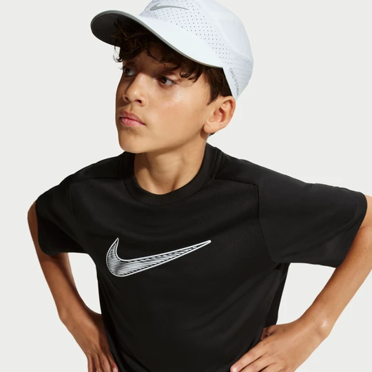 Zdjęcie produktu Koszulka treningowa z krótkim rękawem dla dużych dzieci (chłopców) Dri-FIT Nike Multi - Czerń