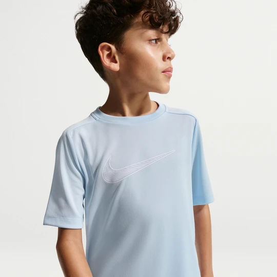 Zdjęcie produktu Koszulka treningowa z krótkim rękawem dla dużych dzieci (chłopców) Dri-FIT Nike Multi - Niebieski