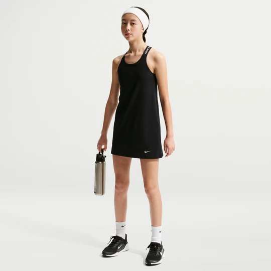 Zdjęcie produktu Koszulka treningowa z zamkiem 1/2 dla dużych dzieci (dziewcząt) Nike Pro Dri-FIT - Czerń