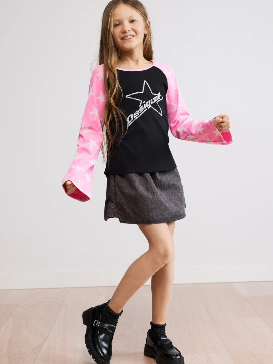 Zdjęcie produktu Koszulka w gwiazdki z logo Desigual czarny
