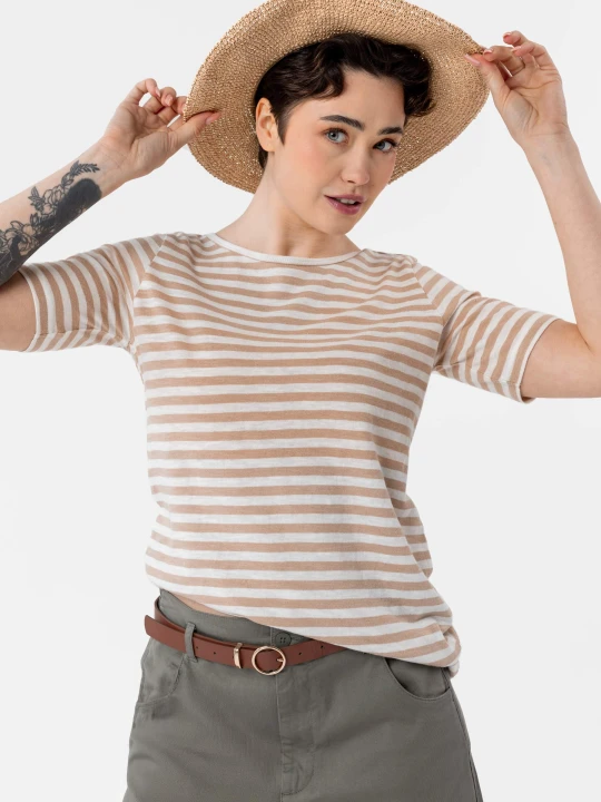 Zdjęcie produktu T-shirt w paski, bawełna organiczna, TM-DAVI Volcano