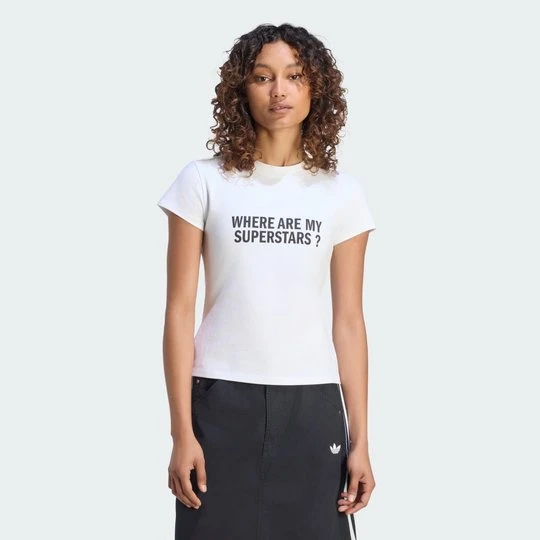 Zdjęcie produktu KOSZULKA WHERE ARE MY SUPERSTARS WMNS Adidas biały
