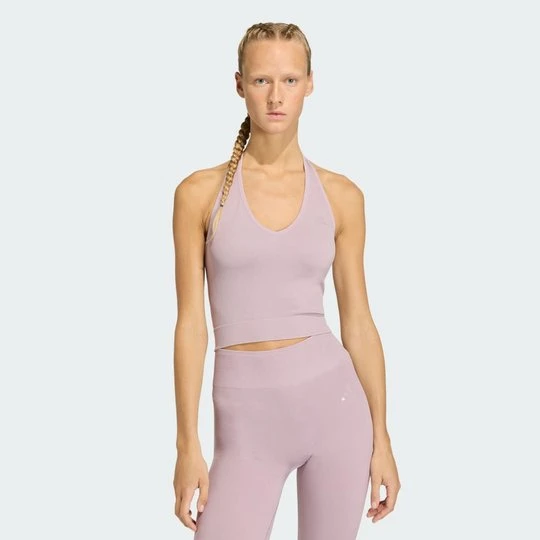 Zdjęcie produktu Koszulka Workout Essentials Knit Halterneck Adidas Preloved Fig
