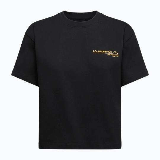 Zdjęcie produktu Koszulka wspinaczkowa damska La Sportiva Since 1928 Crop black / yellow