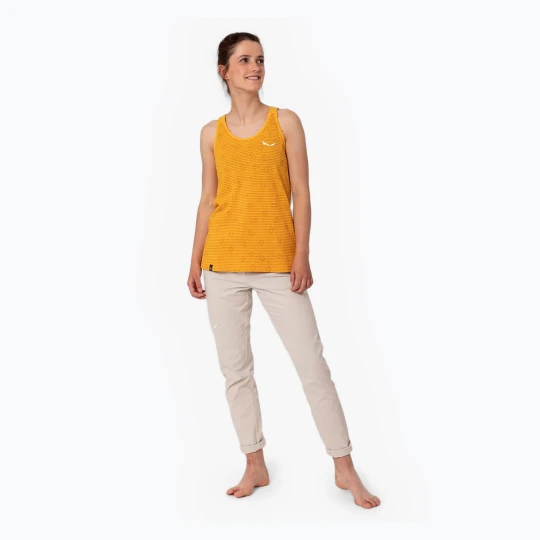 Zdjęcie produktu Koszulka wspinaczkowa damska Salewa Lavaredo Hemp Graphic Tank gold Żółty