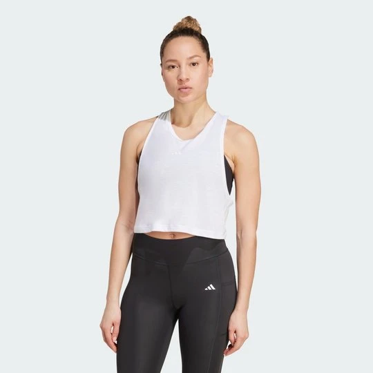 Zdjęcie produktu Koszulka Yoga Essentials Cropped Adidas biały