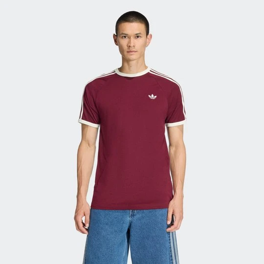 Zdjęcie produktu Koszulka z 3 paskami Adidas bordowy