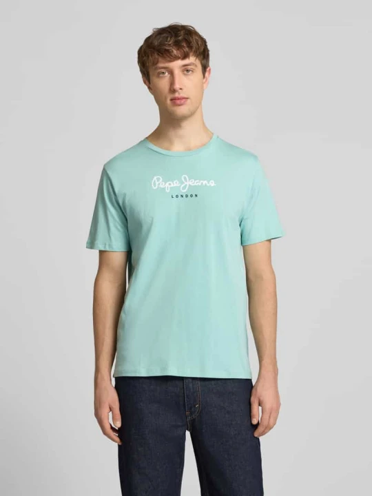 Zdjęcie produktu Koszulka z czystej bawełny w kroju regular fit model 'EGGO' Pepe Jeans Morski