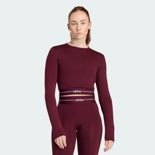 Zdjęcie produktu Koszulka z długim rękawem Hyperglam Cropped Adidas bordowy