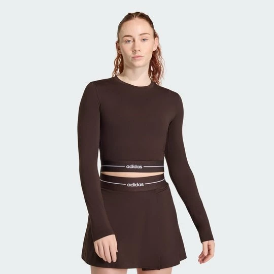 Zdjęcie produktu Koszulka z długim rękawem Hyperglam Cropped Adidas Aurora Coffee
