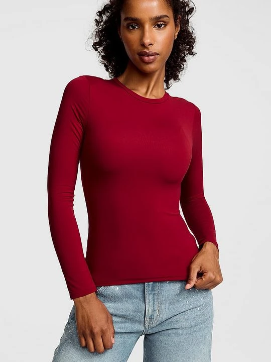 Zdjęcie produktu Koszulka z długim rękawem PINK Base Stretch Victoria's Secret Czerwony