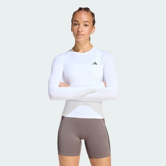 Zdjęcie produktu Koszulka z długim rękawem PrimeLift Essentials Workout Contour Adidas biały
