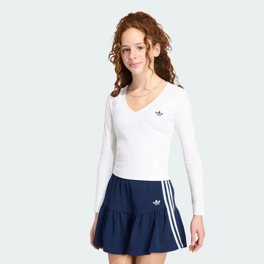 Zdjęcie produktu Koszulka Z DŁUGIM RĘKAWEM SLIM MINI RIB WRAP Adidas biały