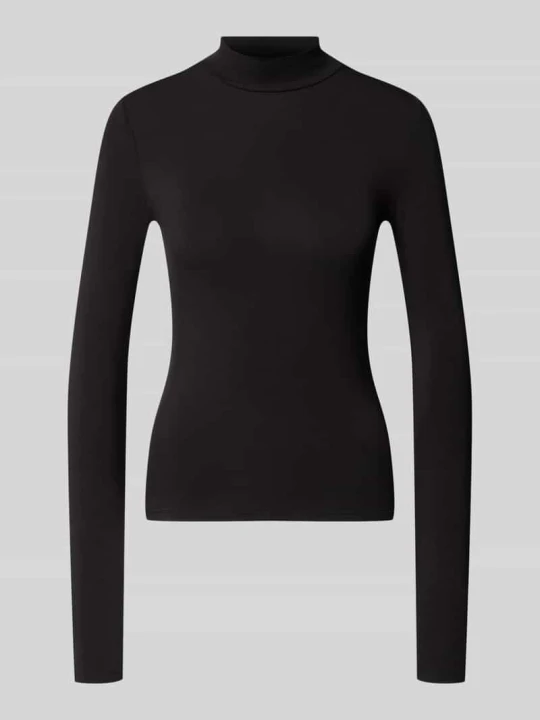 Zdjęcie produktu Koszulka z długim rękawem w kroju slim fit z mieszanki lyocellu z golfem REVIEW Czarny