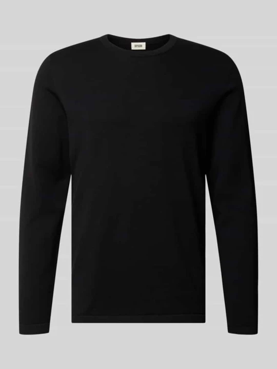 Zdjęcie produktu Koszulka z długim rękawem z czystej bawełny krój slim fit Drykorn Czarny