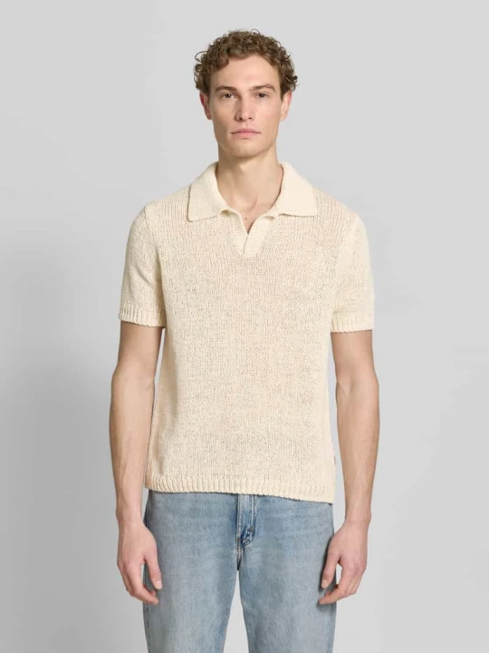 Zdjęcie produktu Koszulka z dzianiny o kroju regular fit z kołnierzykiem polo Marc O'Polo Złamany biały